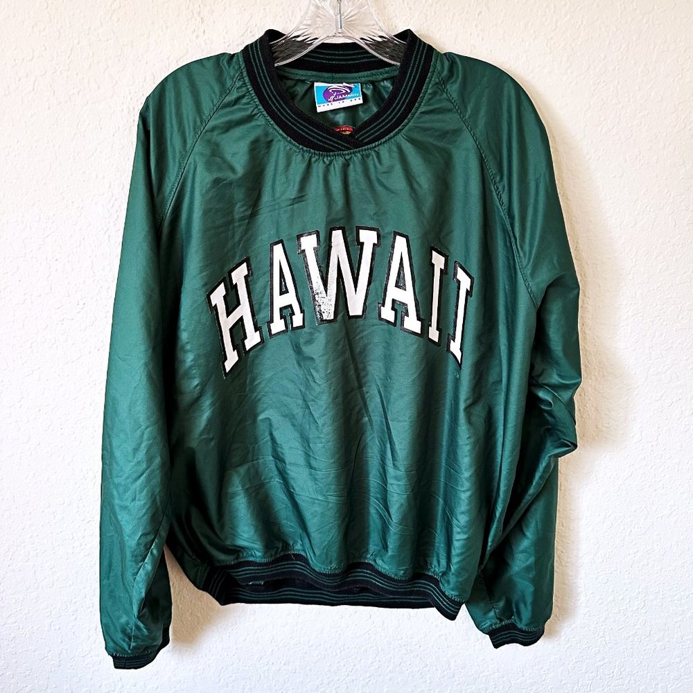 Hawaii Rainbow Warriors Vintage Made in the USA Pullover Windbreaker M